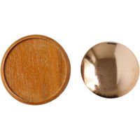 日本紐釦貿易 木製ブローチ台 銅板・ピン付 丸 ブラウン 約φ55mm 1個 A22-3 1袋1組(3袋、合計3組)（直送品）
