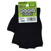 カヴァーワーク のびのび5本指切手袋スベリ止め付 F 黒 4571200283167 1個