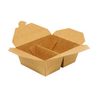 HEIKO 弁当容器 ペーパーランチBOX 2仕切 17-14 クラフト 1袋（50枚入）