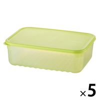 ロック＆ロック キープフレッシュ 鮮度保持 保存容器 長方形 3.2L グリーン 食洗機・電子レンジ対応 1セット（1個×5）ベストコ