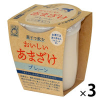 ヤマク食品 甘酒 ノンアルコール 親子で飲むおいしいあまざけ プレーン 180g 3個