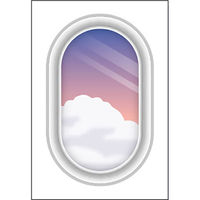 つくし工房 たのし~るUppers 乗物窓シリーズ 飛行機の窓 朝の雲A KS-309-01 1枚（直送品）
