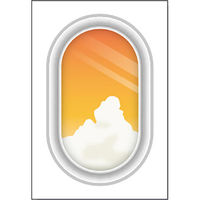 つくし工房 たのし~るUppers 乗物窓シリーズ 飛行機の窓 夕の雲B KS-309-06 1枚（直送品）