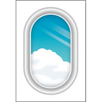 つくし工房 たのし~るUppers 乗物窓シリーズ 飛行機の窓 昼の雲A KS-309-03 1枚（直送品）