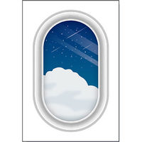 つくし工房 たのし~るUppers 乗物窓シリーズ 飛行機の窓 夜の雲A KS-309-07 1枚（直送品）