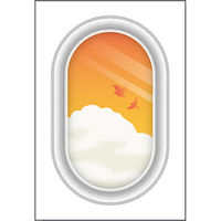 つくし工房 たのし~るUppers 乗物窓シリーズ 飛行機の窓 夕の雲A KS-309-05 1枚（直送品）
