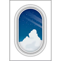 つくし工房 たのし~るUppers 乗物窓シリーズ 飛行機の窓 夜の雲B KS-309-08 1枚（直送品）