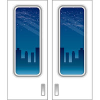 つくし工房 たのし~るUppers 乗り物窓シリーズ 電車の窓 夜の町 KS-309-16 1組（直送品）