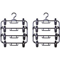 サワフジ スカートハンガーDX4段 ブラック 2本組●1セット(2本組×2) 4973306001223 1セット(2本組×2)（直送品）