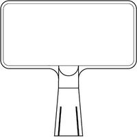 つくし工房 コーンサインスタンド ヨコ型両面 ー無地ー 白 CS-149 1台（直送品）