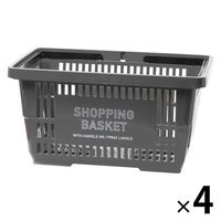 ショッピングバスケット ブラック 1セット（1個×4） LAKOLE/ラコレ