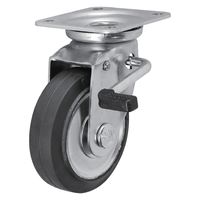 シシクSISIKUアドクライス スタンダードプレスキャスター ゴム車輪 自在ストッパー付 WJB