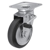【アウトレット】シシクSISIKUアドクライス スタンダードプレスキャスター ゴム車輪 自在ストッパー付 150径 WJB-150 1個