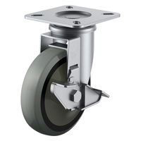 【アウトレット】ユーエイ プレート式自在 テンレスキャスターウレタン 車輪径100mm ストッパー付き SUS-GUJ-100S 1個