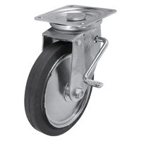 【アウトレット】シシクSISIKUアドクライス スタンダードプレスキャスター ゴム車輪 自在ストッパー付 250径 WJB-250 1個