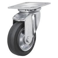 シシクSISIKUアドクライス スタンダードプレスキャスター ゴム車輪 自在 100径 WJ-100 1個