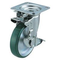【アウトレット】ユーエイ プレート式自在キャスターウレタン 車輪径150mm 旋回固定・ストッパー付き UWJK-150S 1個