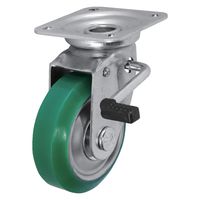 シシクSISIKUアドクライス スタンダードプレスキャスター ウレタン車輪 自在ストッパー付 130径 UWJB-130 1個