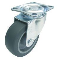 ユーエイ プレート式 自在 キャスター エラストマー 車輪径100mm Sタイプ SG-100EL 1個