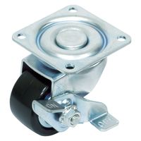 【アウトレット】ユーエイ プレート式自在低床キャスター強化ナイロン 車輪径50mm ストッパー付き HG-50GNBS 1個
