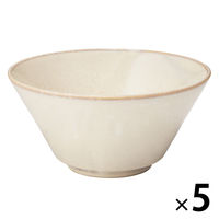無印良品 美濃焼 麺鉢 白釉 約直径18.8cm 1セット（1個×5） 良品計画