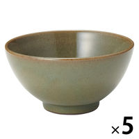無印良品 萬古焼 飯碗 大 ビードロ釉 約直径13cm 1セット（1個×5） 良品計画