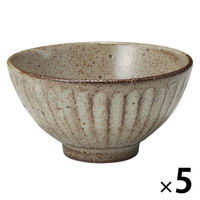 無印良品 信楽焼 飯碗 しのぎ 小 透明釉 約直径12cm 1セット（1個×5） 良品計画
