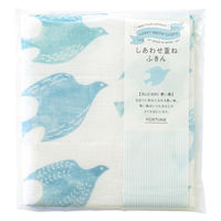 しあわせ重ねふきん 7枚重ね 蚊帳生地ふきん 台ふきん 食器拭き 30×30cm 青い鳥 日本製 1枚 藤栄