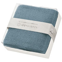 日繊商工 クリスマスシール付き 無撚糸バスタオルギフト(ブルー)/包装済 466010B-chrismas-10 1箱(10個入)（直送品）