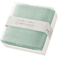 日繊商工 クリスマスシール付き 無撚糸バスタオルギフト(ブルーグリーン)/包装済 466010BG-chrismas-4 1箱(4個入)（直送品）