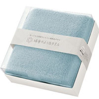 日繊商工 クリスマスシール付き 無撚糸バスタオルギフト(ライトブルー)/包装済 466010LB-chrismas-4 1箱(4個入)（直送品）