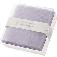 日繊商工 クリスマスシール付き 無撚糸バスタオルギフト(パープル)/包装済 466010PU-chrismas-4 1箱(4個入)（直送品）
