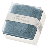 日繊商工 クリスマスシール付き 無撚糸フェイスタオルギフト(ブルー)/包装済 466011B-chrismas-24 1箱(24個入)（直送品）