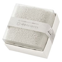 日繊商工 クリスマスシール付き 無撚糸フェイスタオルギフト(ベージュ)/包装済 466011BE-chrismas-24 1箱(24個入)（直送品）