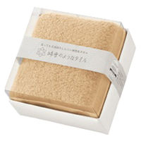 日繊商工 クリスマスシール付き 無撚糸フェイスタオルギフト(オレンジ)/包装済 466011OR-chrismas-48 1箱(48個入)（直送品）