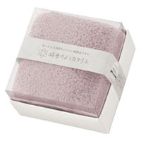 日繊商工 クリスマスシール付き 無撚糸フェイスタオルギフト(ピンク)/包装済 466011P-chrismas-48 1箱(48個入)（直送品）