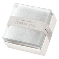 日繊商工 クリスマスシール付き 無撚糸フェイスタオルギフト(ホワイト)/包装済 466011W-chrismas-48 1箱(48個入)（直送品）