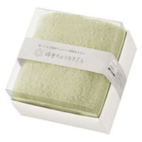 日繊商工 クリスマスシール付き 無撚糸フェイスタオルギフト(イエロー)/包装済 466011Y-chrismas-24 1箱(24個入)（直送品）