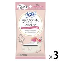 ソフイ デリケートウェット フローラルの香り 1セット（1個（10枚入）×3） ユニ・チャーム