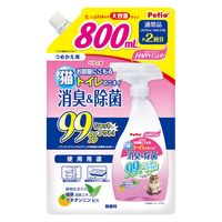 猫 トイレのニオイ 消臭＆除菌 ハッピークリーン 詰め替え 800ml 1個 ペティオ