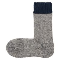 【メンズ】無印良品 紳士 足なり直角 パイル編み 厚手ルームソックス 25～27cm ネイビー 良品計画