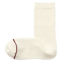【レディース】無印良品 婦人 足なり直角 履き口やわらか あったか綿 靴下 ウール入り 口ゴムなし 23～25cm オフ白