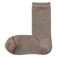 【レディース】無印良品 婦人 足なり直角 履き口やわらか あったか綿 靴下 ウール入り 口ゴムなし グレイッシュブラウン 良品計画