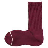 【レディース】無印良品 婦人 足なり直角 あったか綿 厚手靴下 ウール入り 無地 23～25cm バーガンディ 良品計画