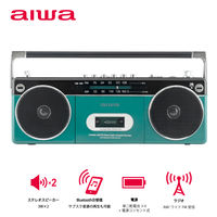 aiwa（アイワ） ラジオカセットプレーヤー ステレオスピーカー マイク対応 Bluetooth受信 GAA4-RCP0002（GN） 1台