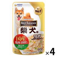 ベストバランス 柴犬用 鶏ささみ・緑黄色野菜・キャベツ入り 60g 4袋 国産 ドッグフード パウチ