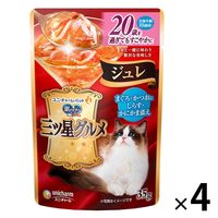 銀のスプーン 三ツ星グルメ ジュレ 20歳以上 まぐろ・かつおにしらす・かにかま添え 35g 4袋 キャットフード パウチ
