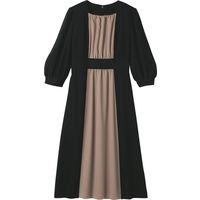 ハネクトーン早川 ワンピース ブラック×グレージュ 7号 7743-8-7 1枚（直送品）