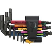 Wera Werk 950/9 ヘックスプラス マルチカラーインペリアル3 Lキーセット、 ブラックレーザー 022641 1セット（直送品）