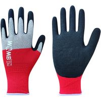 東和コーポレーション トワロン 天然ゴム背抜き手袋 WOMBーMF2高視認 レッド LL 743-LL 1双 558-4079（直送品）